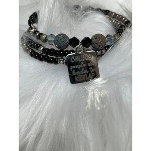 Handmade‎ beaded wrap bracelet/ seed bead bracelet/ memory wire bracelet/ charm